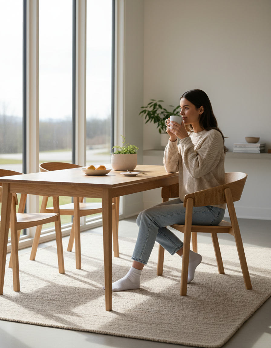 Elegant Stol i Asketræ med Rebsæde