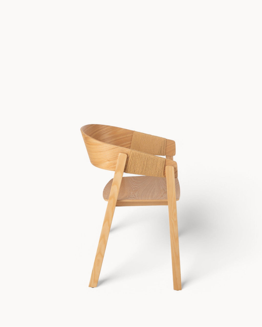 Elegant Sort Stol i Asketræ med Rebsæde – Ergonomisk Design til Spisestue og Opholdsstue, Sædehøjde 45,3 cm, Bæreevne 150 kg 2