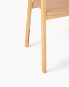 Elegant Sort Stol i Asketræ med Rebsæde – Ergonomisk Design til Spisestue og Opholdsstue, Sædehøjde 45,3 cm, Bæreevne 150 kg 5