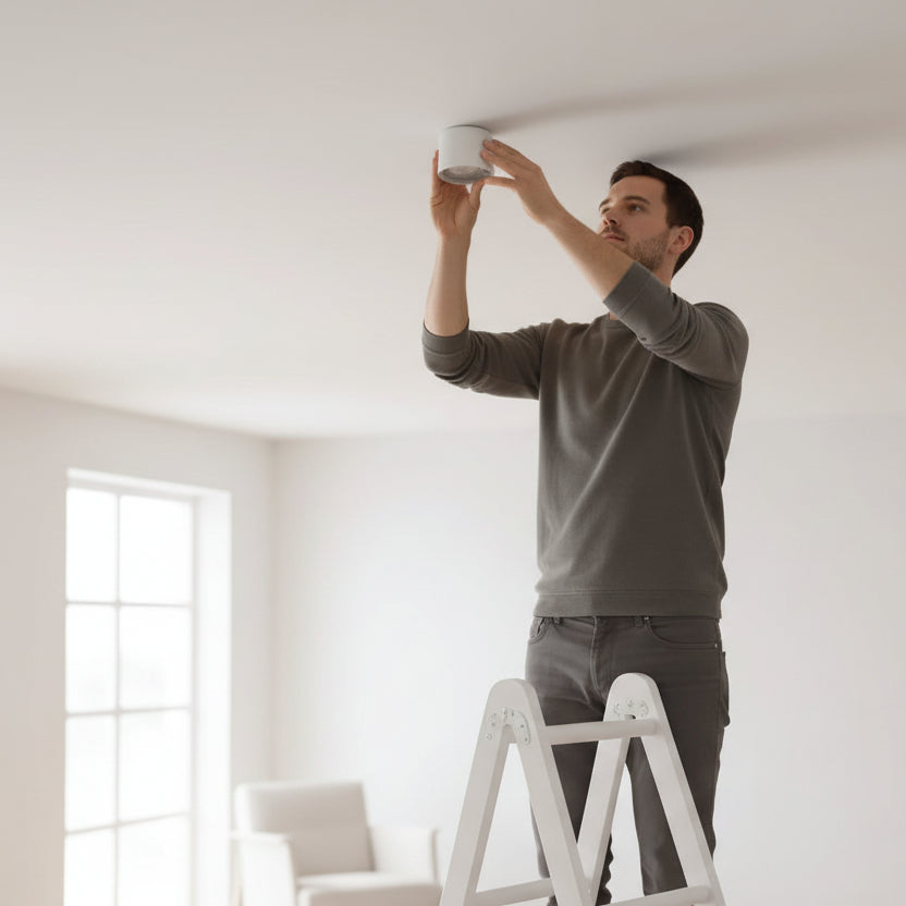 SYLFORM Downlight til Overflademontering – Justerbar Lystemperatur, Aluminium,120° Strålevinkel Hvid