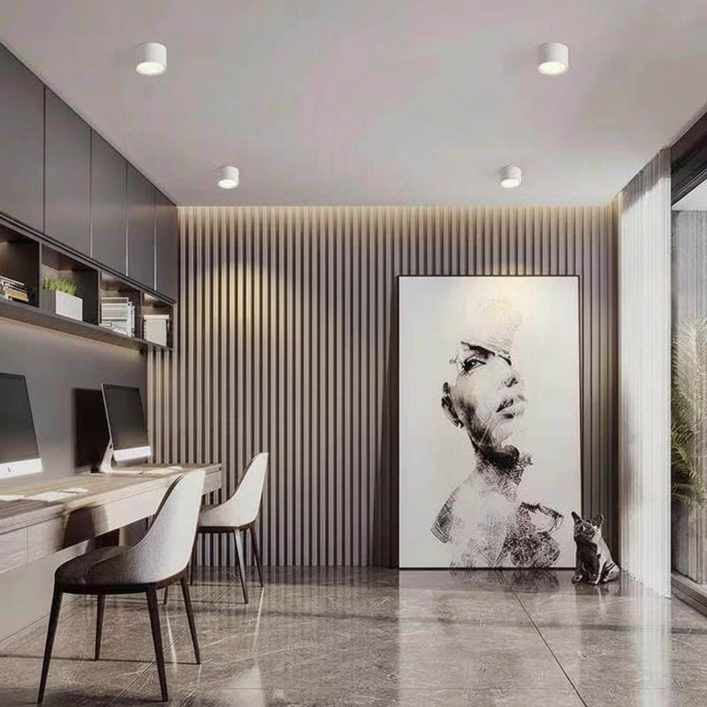 SYLFORM Downlight til Overflademontering – Justerbar Lystemperatur, Aluminium,120° Strålevinkel