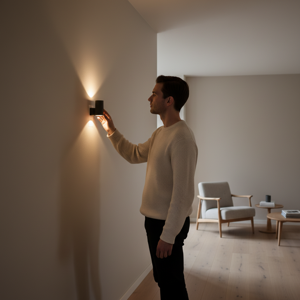 SYLFORM Væglampe Alova med Automatisk Lys Sensor – Moderne Design til Stue og Gange