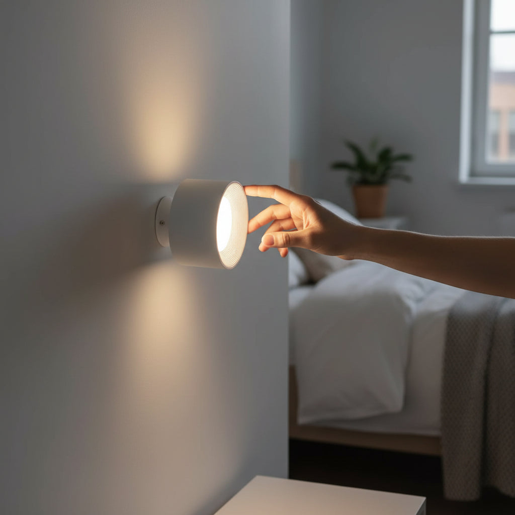 SYLFORM Trådløs Magnetisk Væglampe med 360° Rotation – Moderne Væglampe Dæmpbar og Justerbare Lystoner